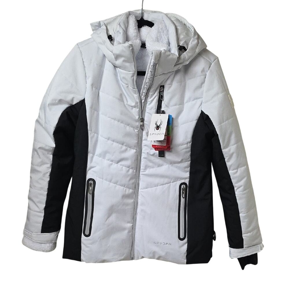 Spyder White and Black Crossover Insulated Ski Jacket Womens Size Medium NWT